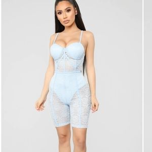 Fashion Nova The Sky Is The Limit Lace Romper